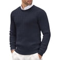 thumbnail image 1 of COOFANDY Men's Crewneck Knit Sweater Slim Fit Lightweight Casual Twist Patterned Cable Knitted Pullover, 1 of 7