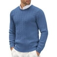 thumbnail image 1 of COOFANDY Men's Crewneck Knit Sweater Slim Fit Lightweight Casual Twist Patterned Cable Knitted Pullover, 1 of 5