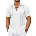 thumbnail image 1 of COOFANDY Men's Cuban Guayabera Shirt Summer Beach Vacation Shirt Casual Short Sleeve Button Down Resort Wear, 1 of 5