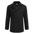 thumbnail image 1 of COOFANDY Mens Coat Double Breasted Short Trench Coat, Business Casual Knee-Length Overcoat with Lapel Collar, Slim Fit for Fall and Winter, 1 of 10