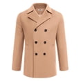 thumbnail image 1 of COOFANDY Mens Coat Double Breasted Short Trench Coat, Business Casual Knee-Length Overcoat with Lapel Collar, Slim Fit for Fall and Winter, 1 of 6