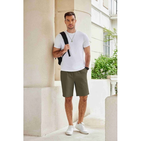 COOFANDY Men's Drawstring Shorts Stretch Waistband Chino Shorts Athletic Walking Shorts