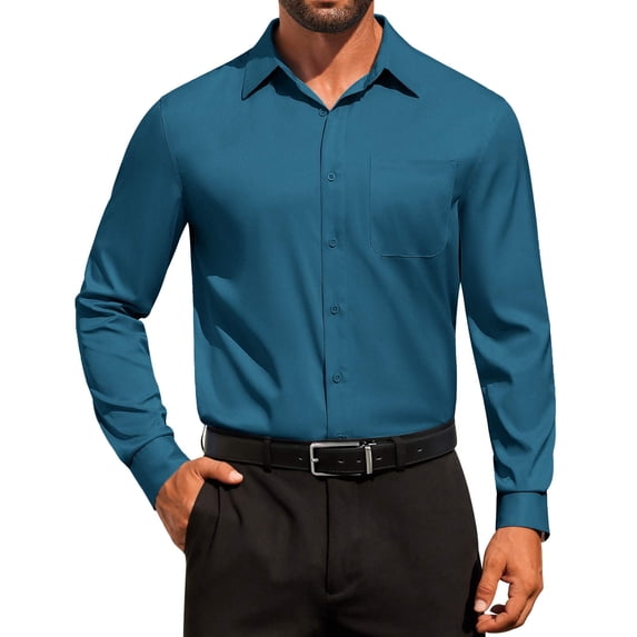 COOFANDY Men's Dress Shirt Business Casual Button Down Shirt Long Sleeve Formal Shirt for Men