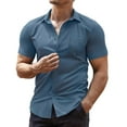 thumbnail image 1 of COOFANDY Men's Dress Shirt Short Sleeve Button Down Shirts with Pocket, 1 of 6