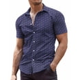 thumbnail image 1 of COOFANDY Men's Dress Shirts Slim Fit Wrinkle-Free Short Sleeve Casual Button Down Shirt, 1 of 5
