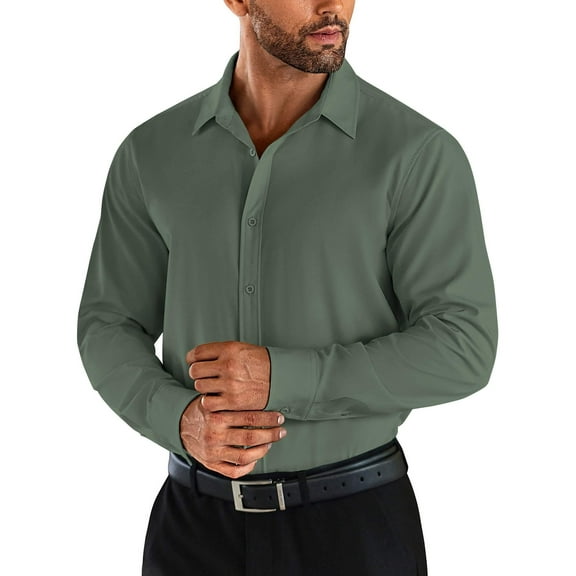 COOFANDY Shirt Athletic Fit Dress Shirts Long Sleeve Button Down Shirts for Men