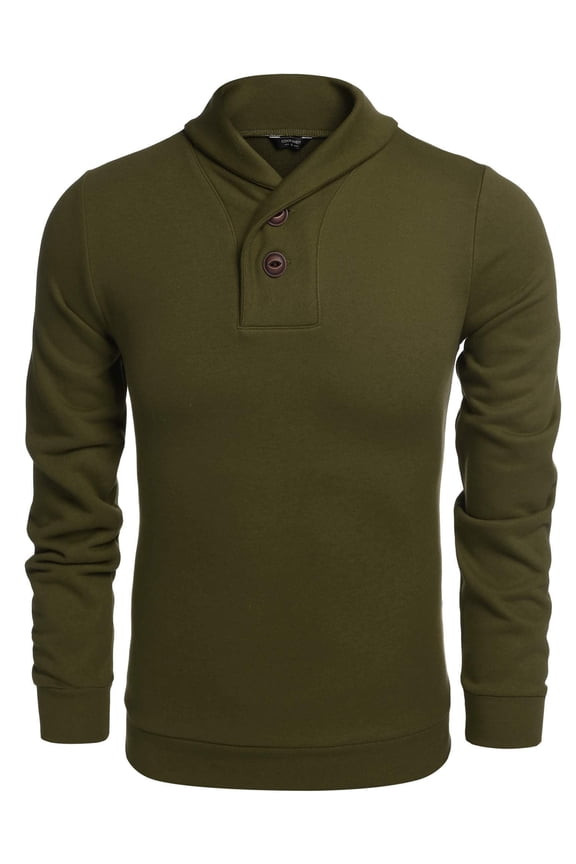 Men's Shawl Collar Long Sleeve Knitted Pullover Sweater Sweatshirts