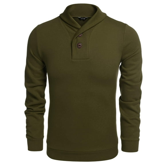 COOFANDY Men's Shawl Collar Long Sleeve Knitted Pullover Sweater Sweatshirts