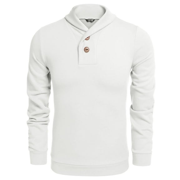 COOFANDY Men's Shawl Collar Long Sleeve Knitted Pullover Sweater Sweatshirts