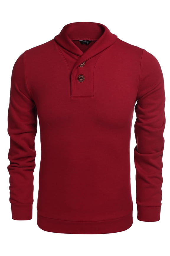 Men's Shawl Collar Long Sleeve Knitted Pullover Sweater Sweatshirts