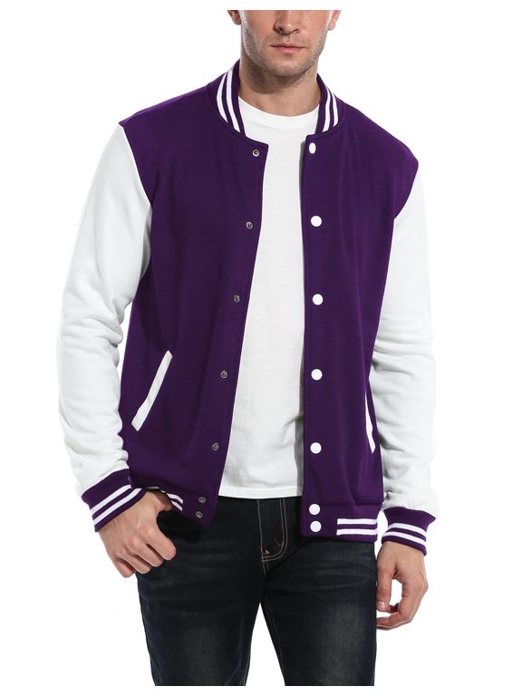 Men's Vintage Letterman Jacket Custom Varsity Bomber Jacket Lightweight Slim Fit Jacket