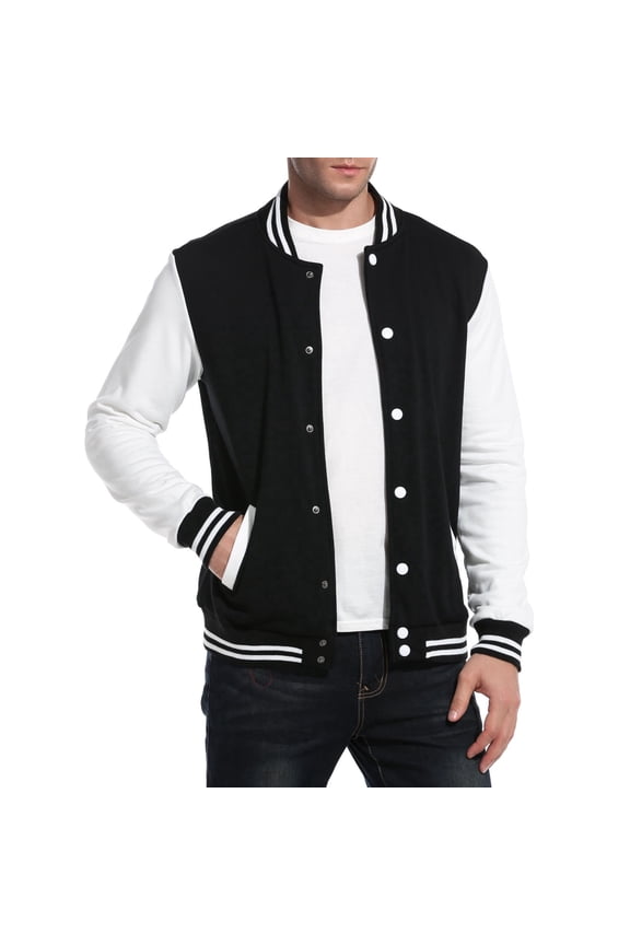 Men's Fashion Varsity Jacket Causal Slim Fit Cotton Letterman Baseball Bomber Jackets