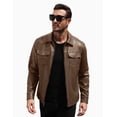 thumbnail image 1 of COOFANDY Men's Faux Leather Motorcycle Jacket Casual Lightweight Zip Up Trucker Outerwear with Multiple Pockets, 1 of 9