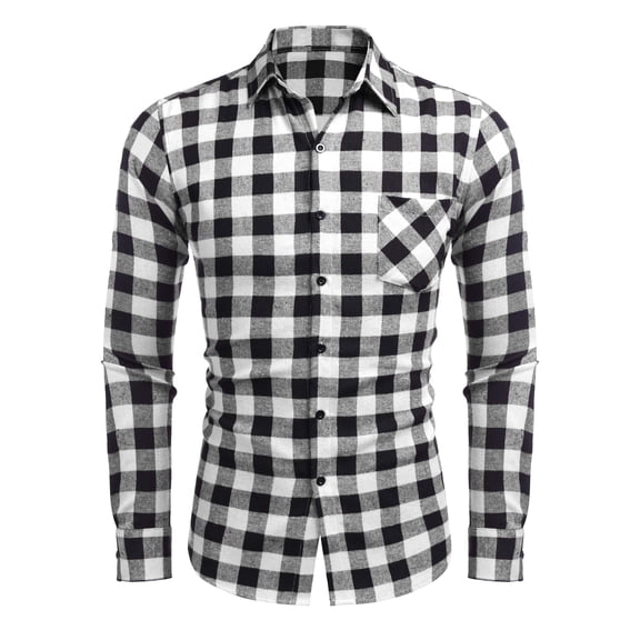 COOFANDY Men's Flannel Plaid Shirts Long Sleeve Casual Cotton Button Down Shirts