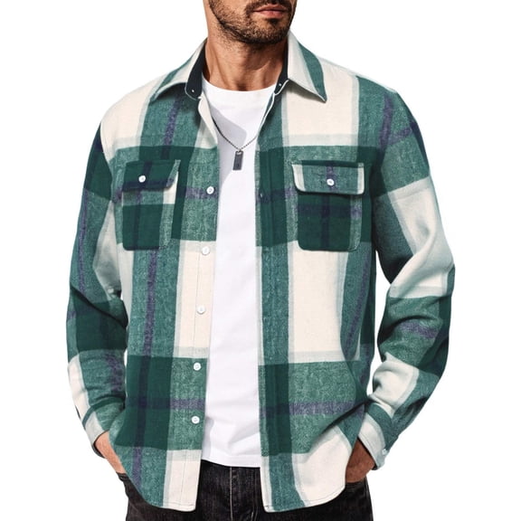 COOFANDY Men's Flannel Shirt Jacket Casual Jackets Shirts Long Sleeve Button Up Shirt