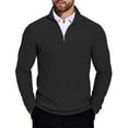 thumbnail image 1 of COOFANDY Men's Quarter Zip Sweaters Slim Fit Lightweight Knitted Polo Sweaters Casual Mock Neck Pullover Sweaters, 1 of 9