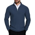 thumbnail image 1 of COOFANDY Men's Pullover Sweaters Slim Fit Quarter Zip Sweater Lightweight Knit Long Sleeve Sweater, 1 of 9