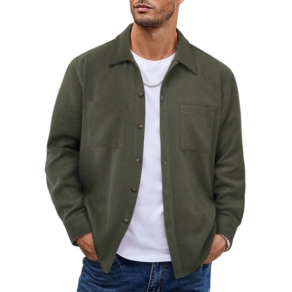 COOFANDY Men's Flannel Shirts Casual Button Down Plaid Shirt Jacket ...