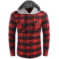 thumbnail image 1 of COOFANDY Men's Fleece Shirt Hoodie Jacket Long Sleeve Button Down Drawstring Sweatshirt, 1 of 9