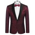 thumbnail image 1 of COOFANDY Mens Floral Tuxedo Jacket Embroidered Blazer Shawl Lapel Dress Suit Slim Fit for Christmas Prom Wedding Homecoming Party, 1 of 9