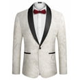 thumbnail image 1 of COOFANDY Men's Floral Tuxedo Jacket Luxury Embroidered Wedding Blazer Dress Suit for Party Dinner, 1 of 9