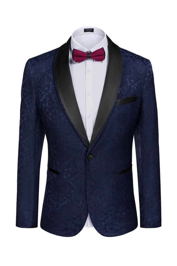 Men's Floral Dinner Jacket Blazer Stylish Jacquard Suit Jacket Party Wedding Prom Tuxedo Dress Jacket