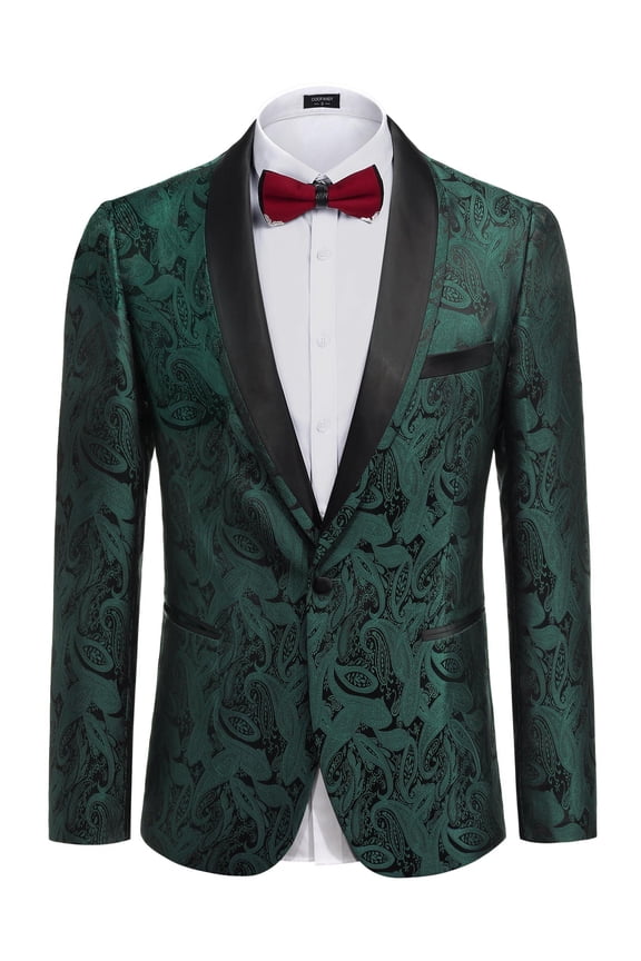 Men's Floral Dinner Jacket Blazer Stylish Jacquard Suit Jacket Party Wedding Prom Tuxedo Dress Jacket