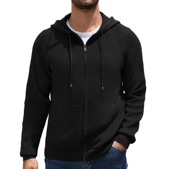 COOFANDY Men's Full Zip Hoodie Sweatshirt Jacket Casual Long Sleeve Hoodie Lightweight Warm Sweater Coat for Fall Winter Daily Wear