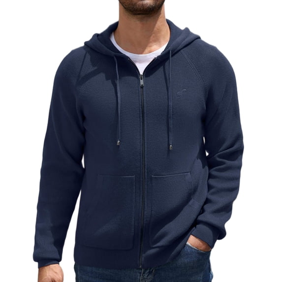 COOFANDY Men's Full Zip Hoodie Sweatshirt Jacket Casual Long Sleeve Hoodie Lightweight Warm Sweater Coat for Fall Winter Daily Wear