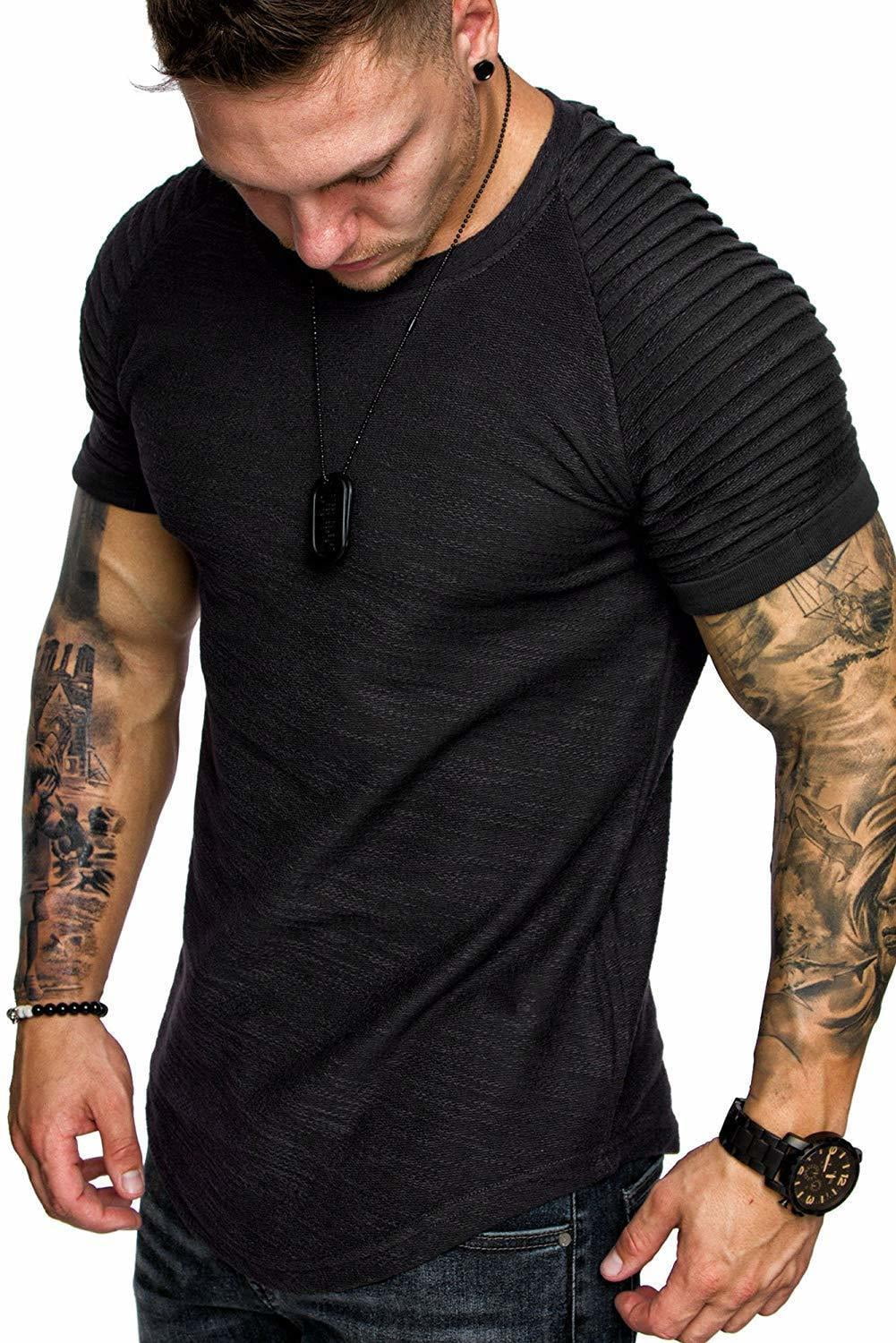 COOFANDY Mens Gym Workout Casual Short Sleeve Slim-Fitted T Shirt