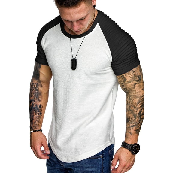 COOFANDY Mens Short Sleeve Raglan Shirt Stylish Workout Muscle T-Shirts