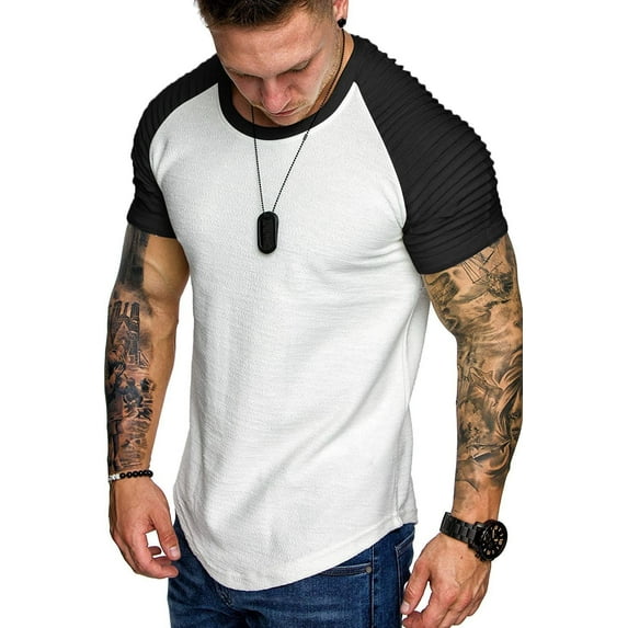 COOFANDY Mens Hip Hop Muscle Tee Baseball Sleeve Workout T-Shirts