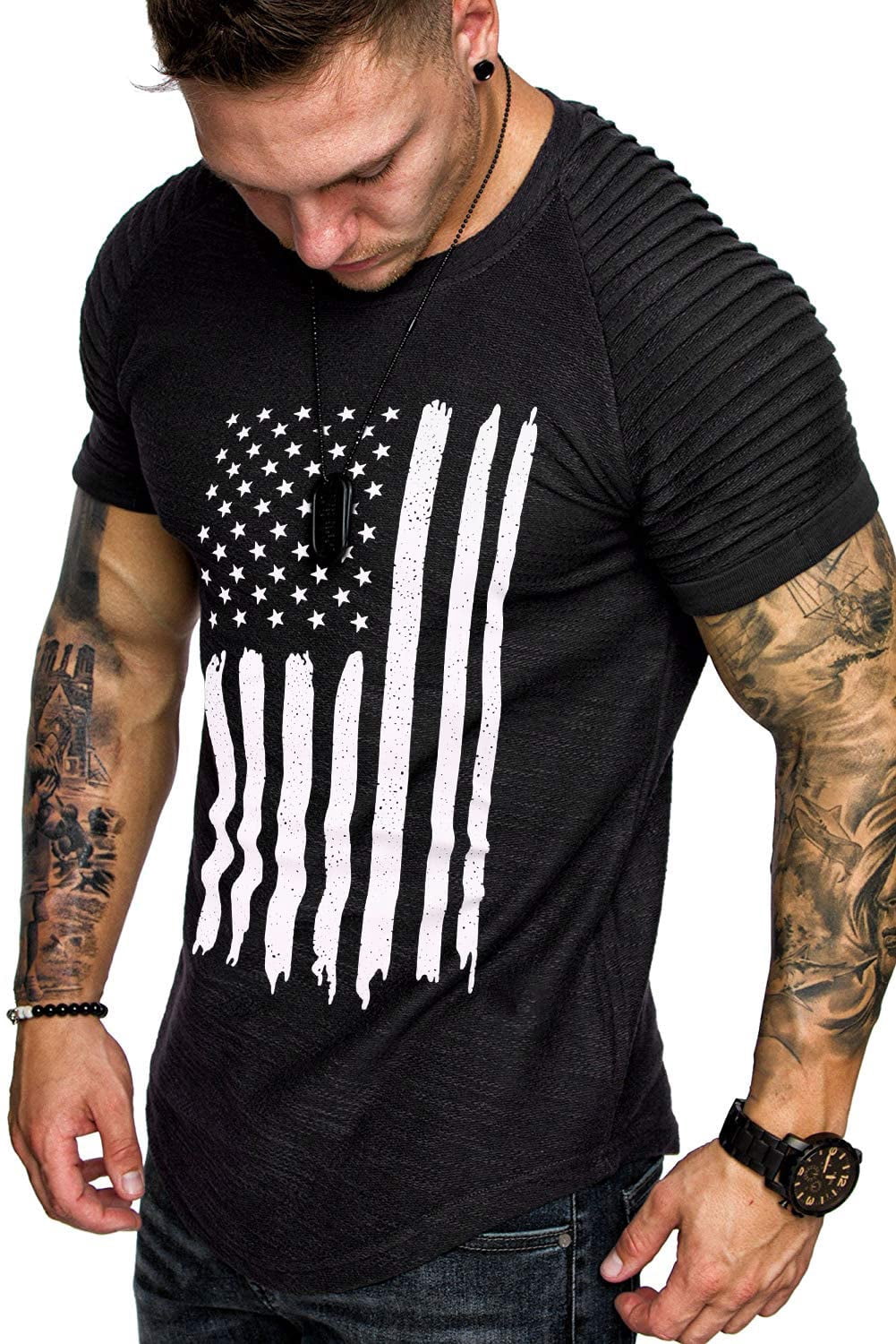 COOFANDY Men's Gym Shirts Fitted Fitness Tee Bodybuilding Workout T-Shirt