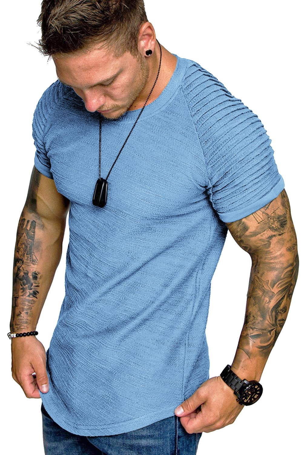 COOFANDY Men's Gym Shirts Fitted Fitness Tee Bodybuilding Workout T-Shirt