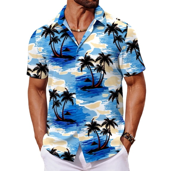 COOFANDY Men's Hawaiian Shirt Short Sleeve Tropical Shirts for Men Beach Shirt Resort Wear