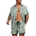 thumbnail image 1 of COOFANDY Men's Hawaiian Short Sleeve Shirt Aloha Print Casual Beach Shirts 2 Piece Short Set Tropical Vacation Outfits, 1 of 6