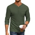 thumbnail image 1 of COOFANDY Men's Henley Shirts Long Sleeve Basic Waffle Pique Pullover T-Shirt with Pocket Christmas Sweater, 1 of 6