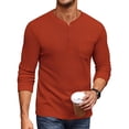 thumbnail image 1 of COOFANDY Men's Henley Shirts Long Sleeve Basic Waffle Pique Pullover T-Shirt with Pocket, 1 of 6