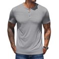 thumbnail image 1 of COOFANDY Men's Henley Shirts Short Sleeve Casual Basic Henley Tee Summer Button Lightweight Stretch T Shirts, 1 of 5