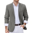 thumbnail image 1 of COOFANDY Men's Herringbone Sport Jacket Linen Blazer Two Buttons Textured Dress Jackets, 1 of 6