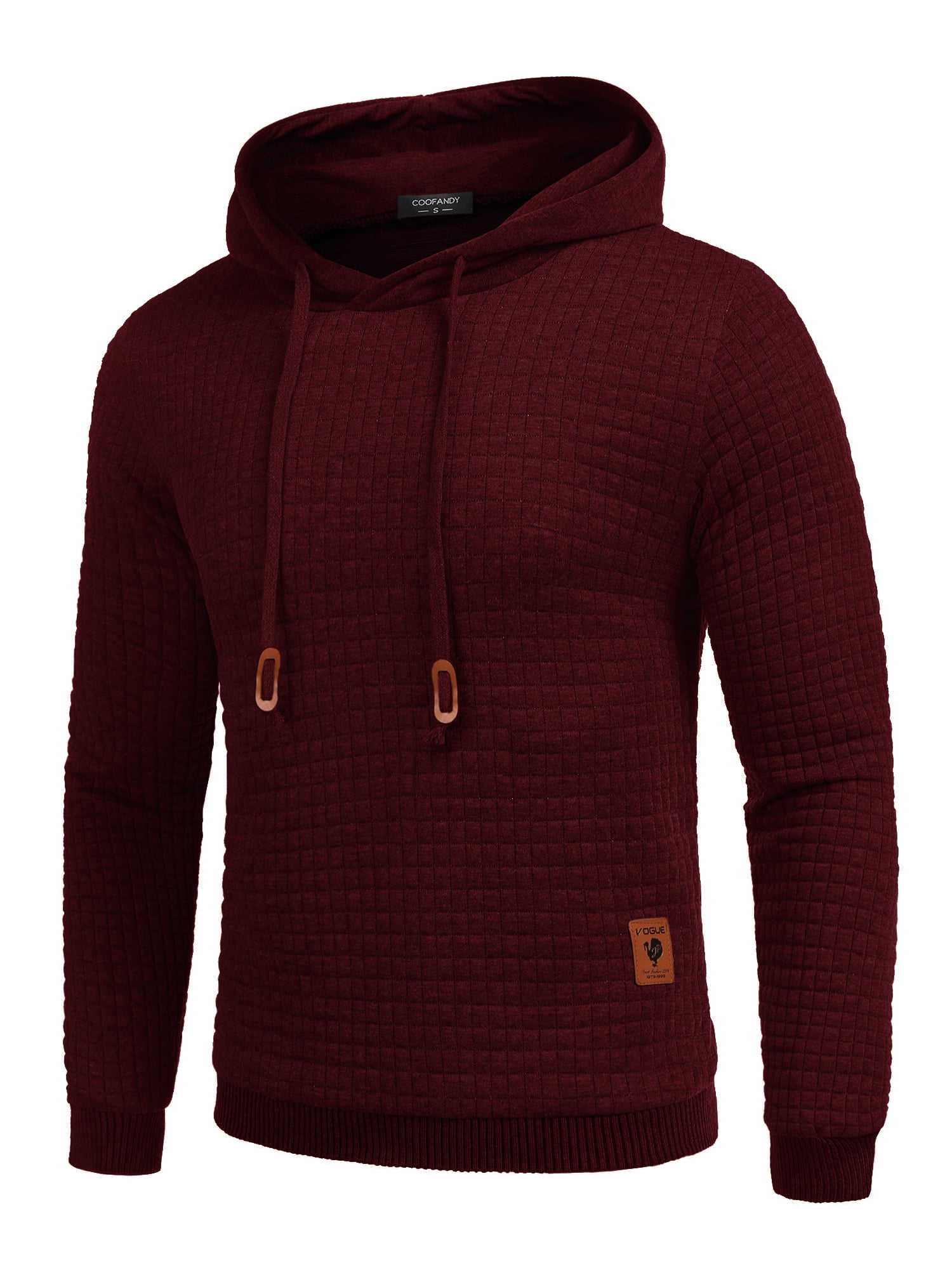 COOFANDY Men's Waffle Knit Hoodie - Casual Pullover Hooded Sweatshirt Long Sleeve