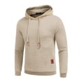 thumbnail image 1 of Coshow Men's Hooded Sweatshirt Casual Long Sleeve Waffle Knit Drawstring Pullover, 1 of 5