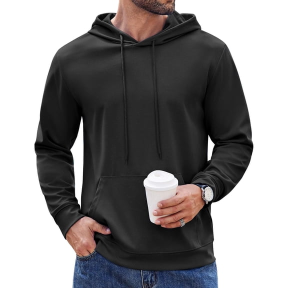 COOFANDY Men's Knit Hoodie Pullover Hipster Hip Hop Long Sleeve Drawstring Hooded Sweatshirts Long Sleeve