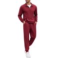 thumbnail image 1 of COOFANDY Men's Jogging Suits 2 Piece Set Quarter Zip Up Pullover Sweatshirt and Sweatpants Set with Pockets, 1 of 6