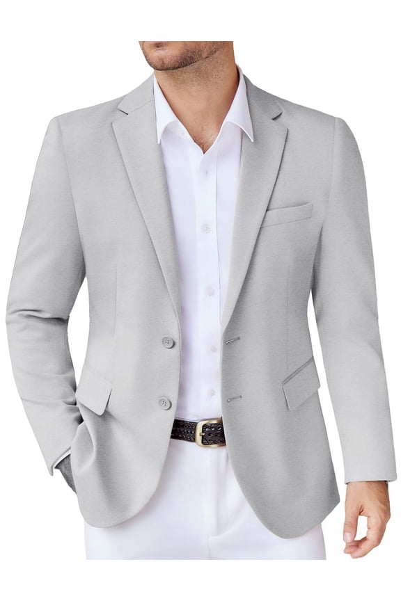 Men's Knit Blazer Business Dress Suit Jacket Slim Fit Stretch Sport Coat