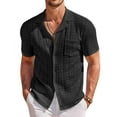 thumbnail image 1 of COOFANDY Men's Knit Button Down Shirt Vintage Short Sleeve Polo Shirts Casual Beach Shirts Top, 1 of 6