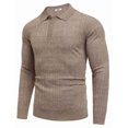 thumbnail image 1 of COOFANDY Men's Knit Polo Shirts Long Sleeve Casual Button Down Ribbed Polo Shirt Fashion Golf Shirts, 1 of 5