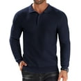 thumbnail image 1 of COOFANDY Men's Long Sleeve Lightweight Knit Polo Shirt - Fashion Casual Collared T-Shirt Sweater, 1 of 8