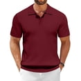 thumbnail image 1 of COOFANDY Men's Polo Shirts Short Sleeve Ribbed Knit Polo T Shirts Business Casual Golf Shirt Collar T Shirt, 1 of 10