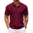 thumbnail image 1 of COOFANDY Men's Knit Polo Shirts Short Sleeve Vintage Polo Shirt Textured Polo T Shirt Classic Golf Shirt, 1 of 6